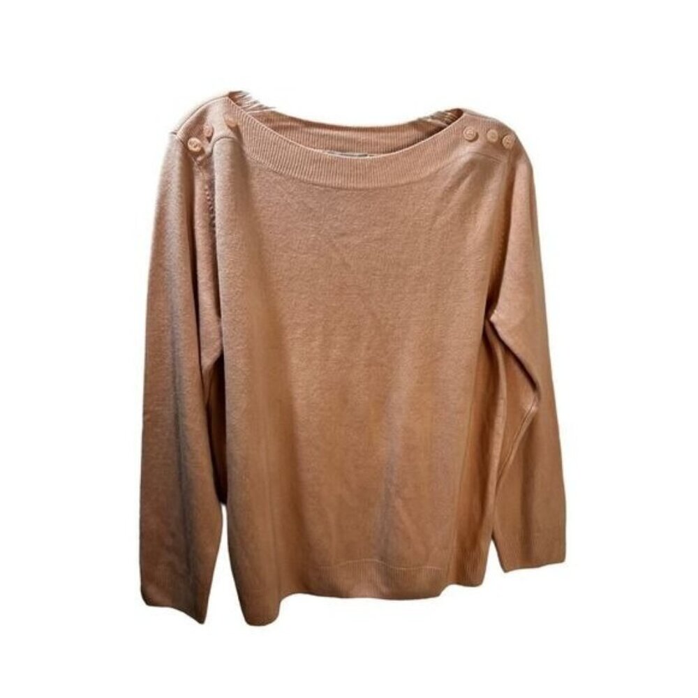 NEW Draper's & Damons Boatneck‎ Button Shoulder Sweater LP